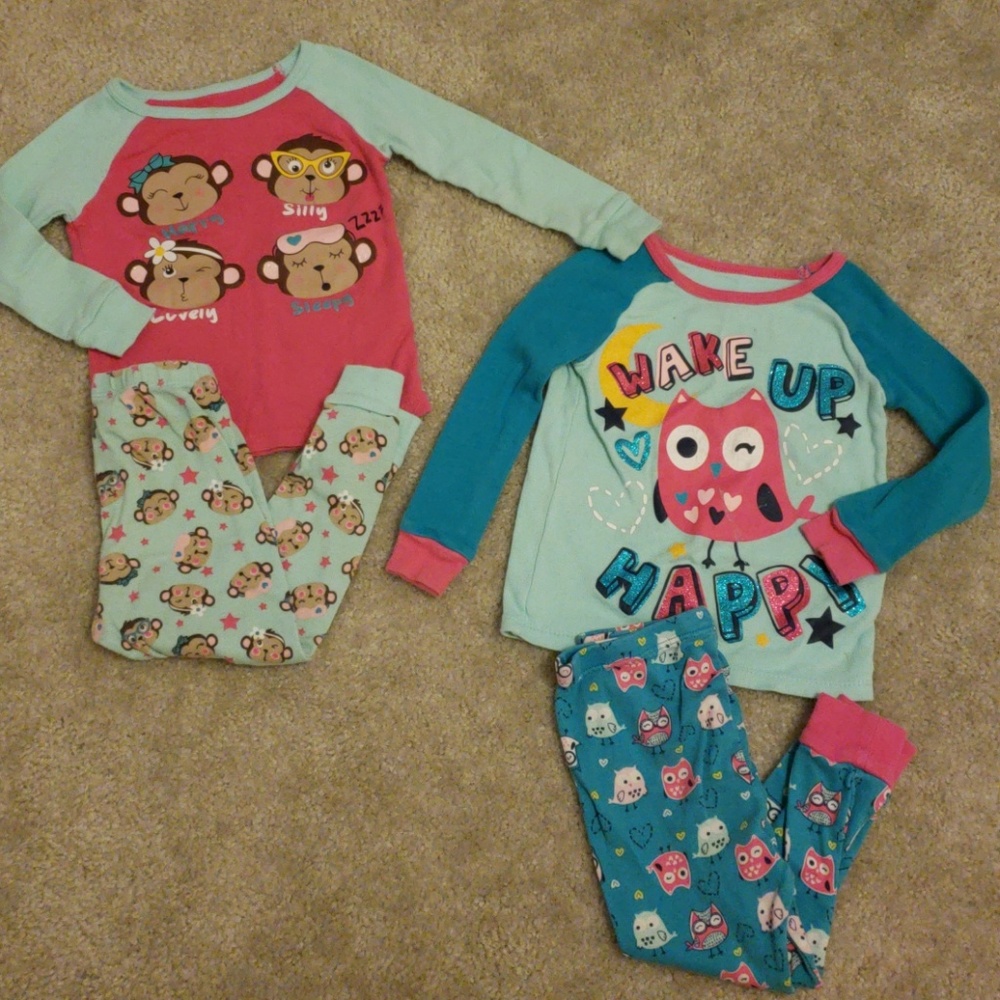 Monkey and Owl pajama sets